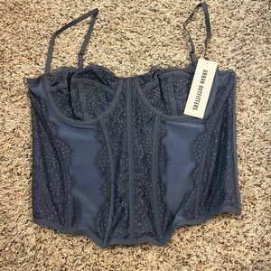 Urban Outfitters Slate Lace Corset Top